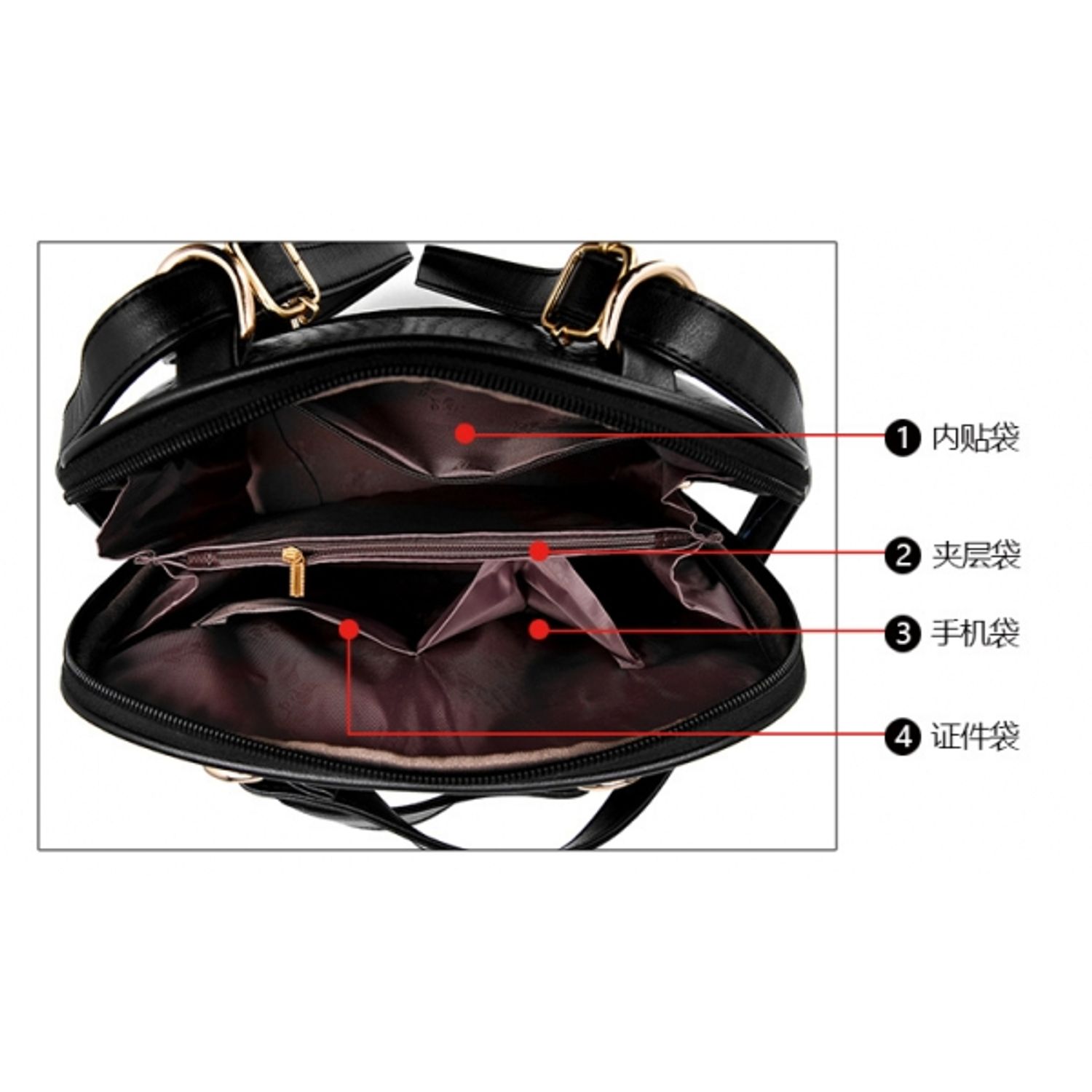 Rucsac pentru dama, Geneva GT119, model negru fotografia produsului View 4 L