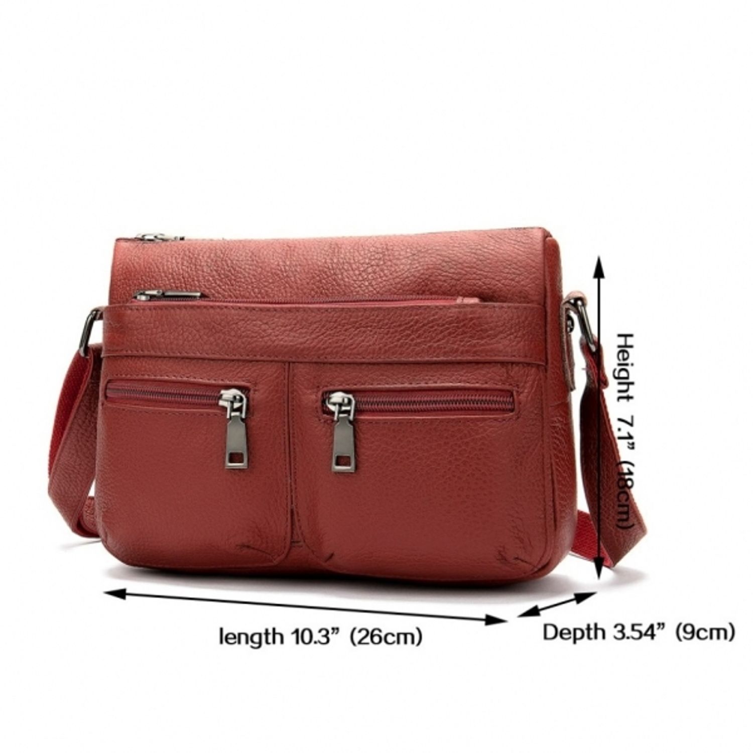 Geanta dama Amina GT1540, piele naturala, rosu fotografia produsului View 4 L