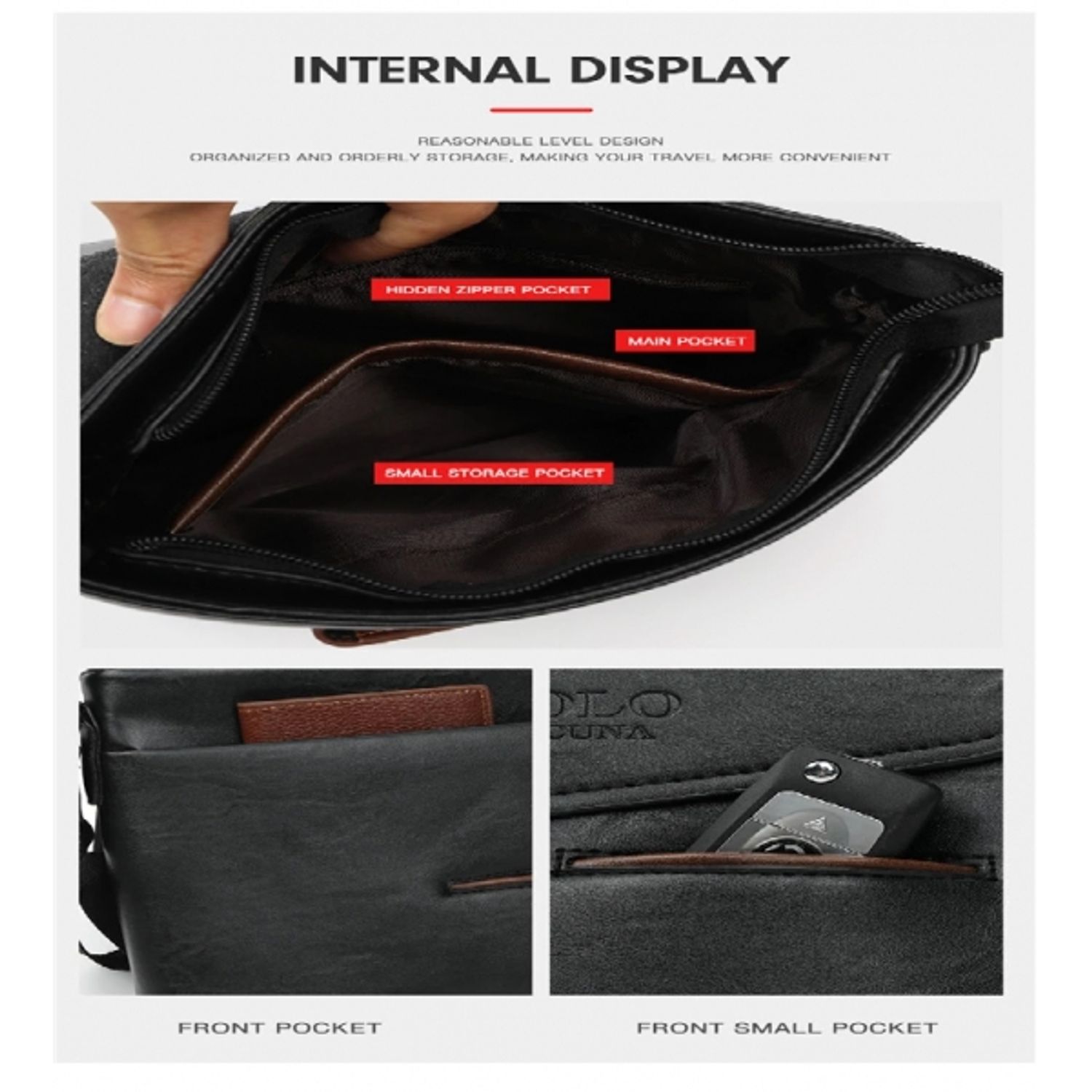 Geanta de umar pentru barbati Vicuna Polo GT93, model maro fotografia produsului View 5 L