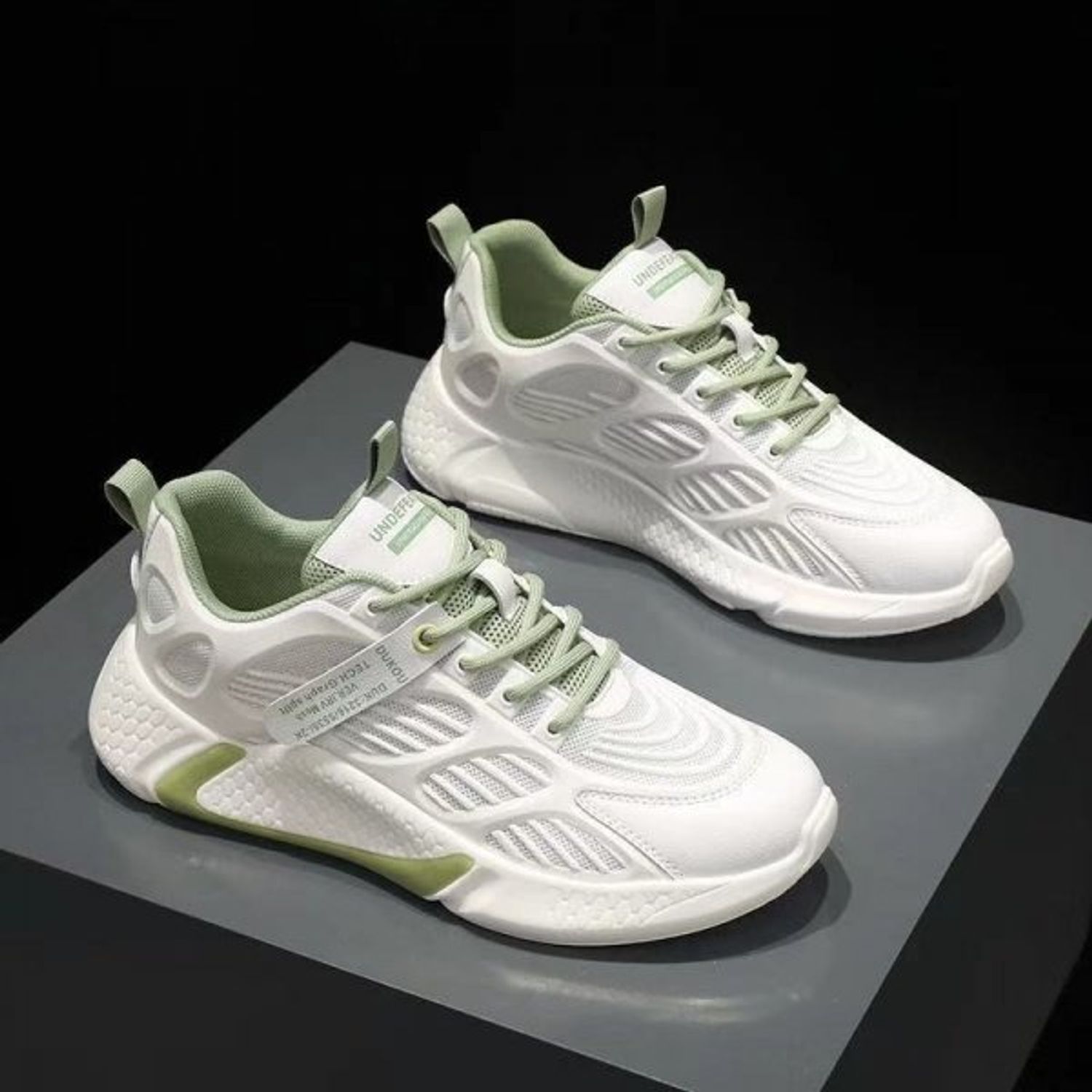 Pantofi sport dama AD37, model alb / verde, AD37-37 fotografia produsului View 3 L