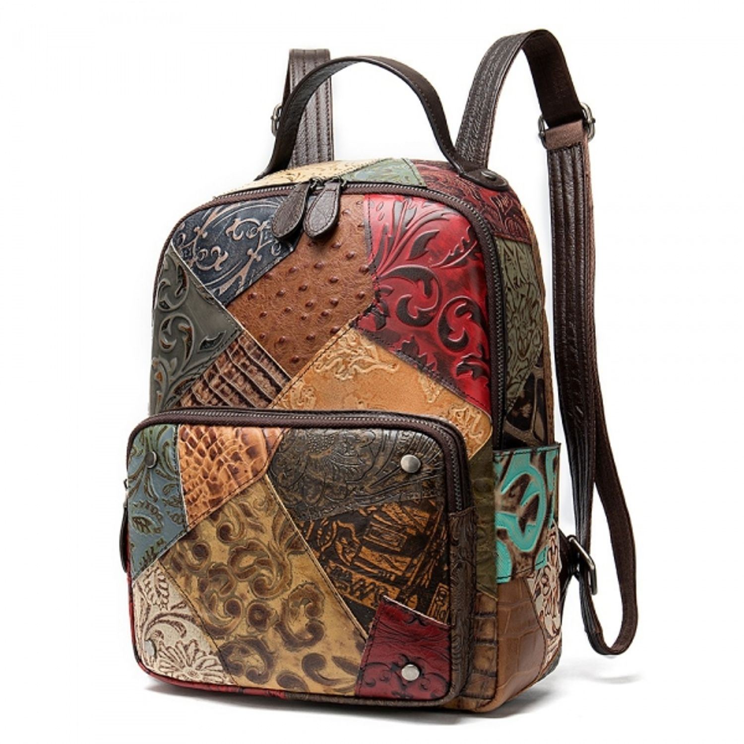 Rucsac dama, Kelly GT1533, piele naturala, model multicolor fotografia produsului View 2 L