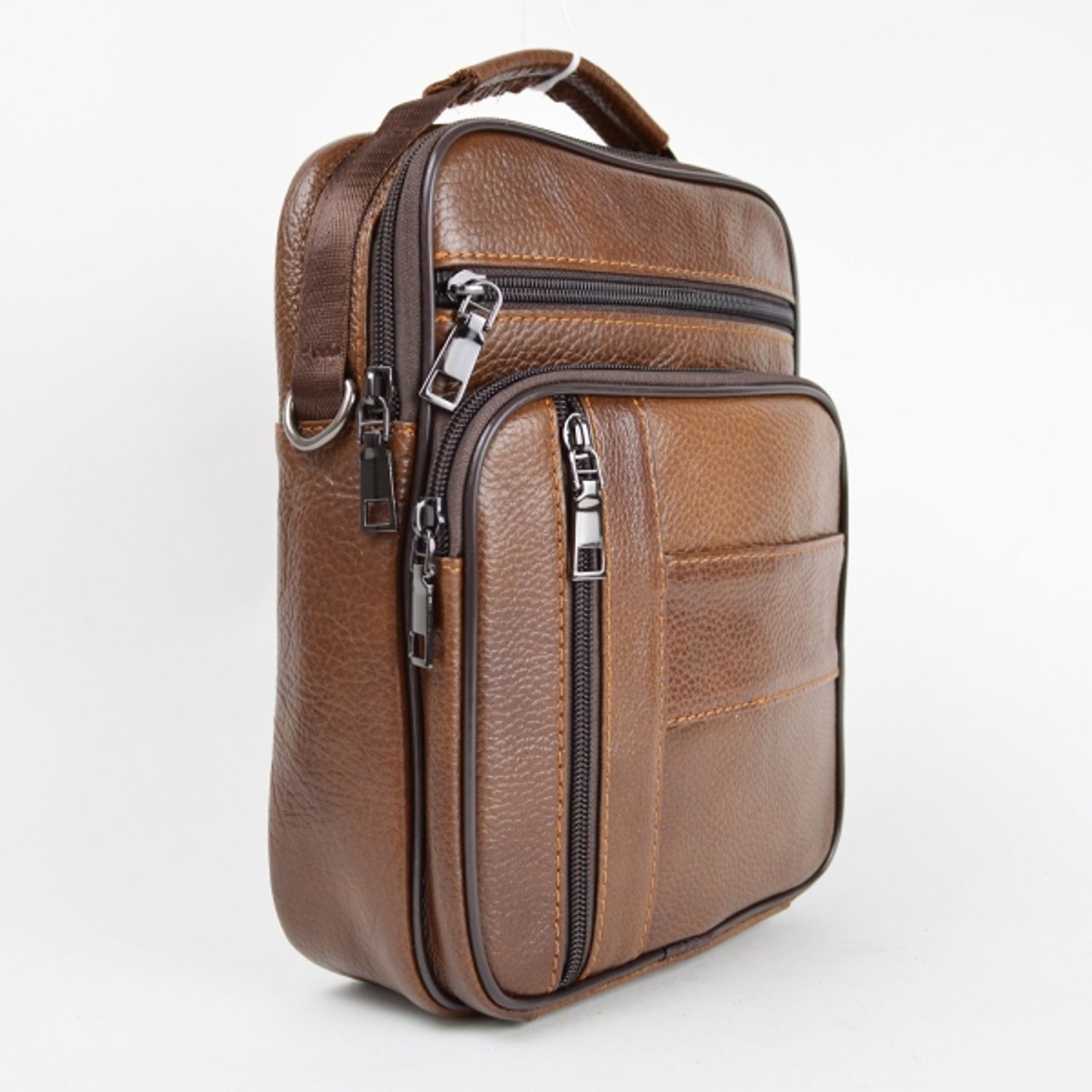 Geanta barbati, Leon GT1325, piele naturala, model maro deschis fotografia produsului View 4 L