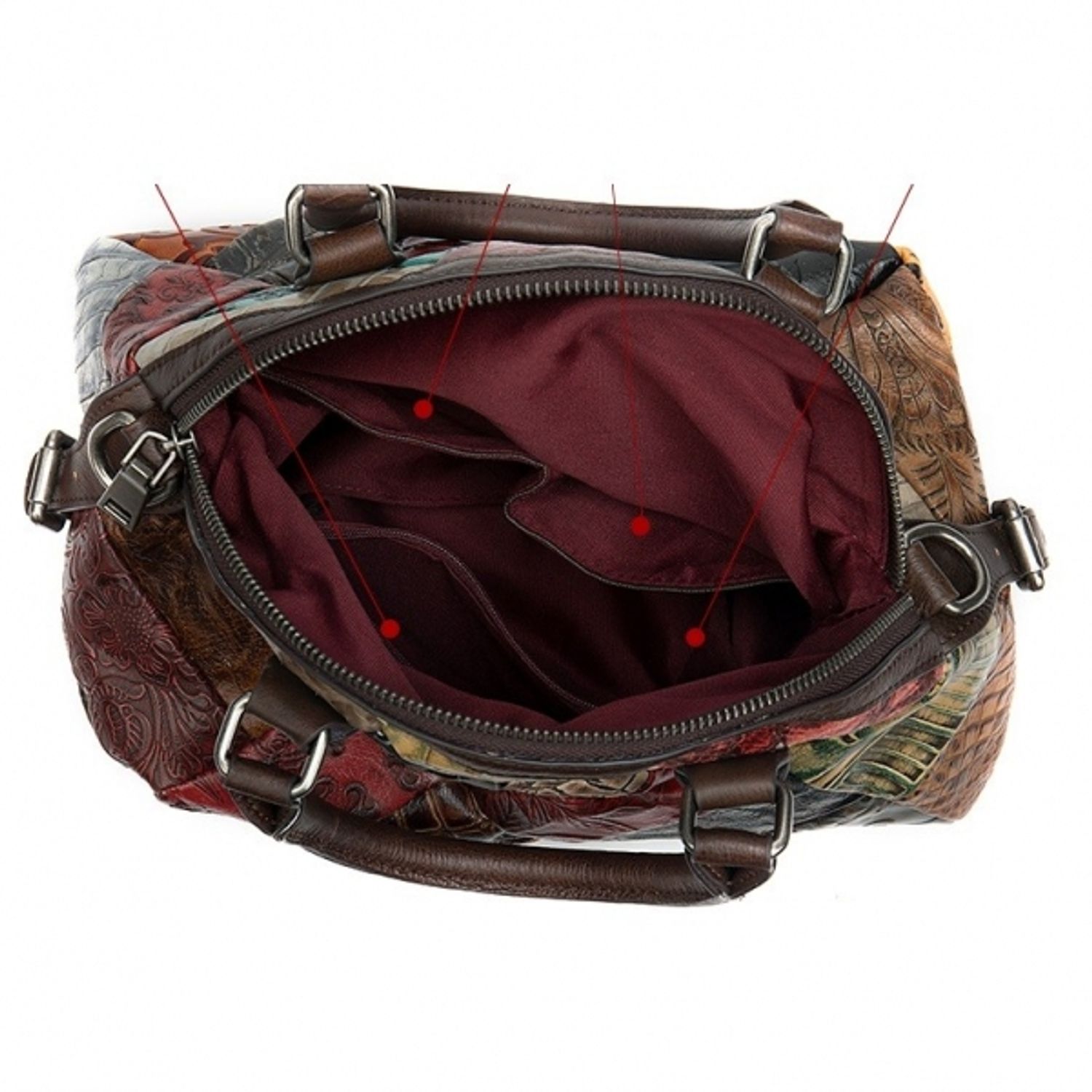 Geanta dama, Aleena GT1532, piele naturala, model multicolor fotografia produsului View 5 L