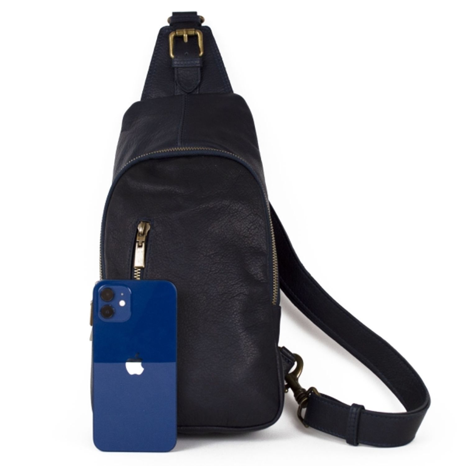 Geanta barbati Sam GT1128, piele naturala, albastru inchis fotografia produsului View 2 L