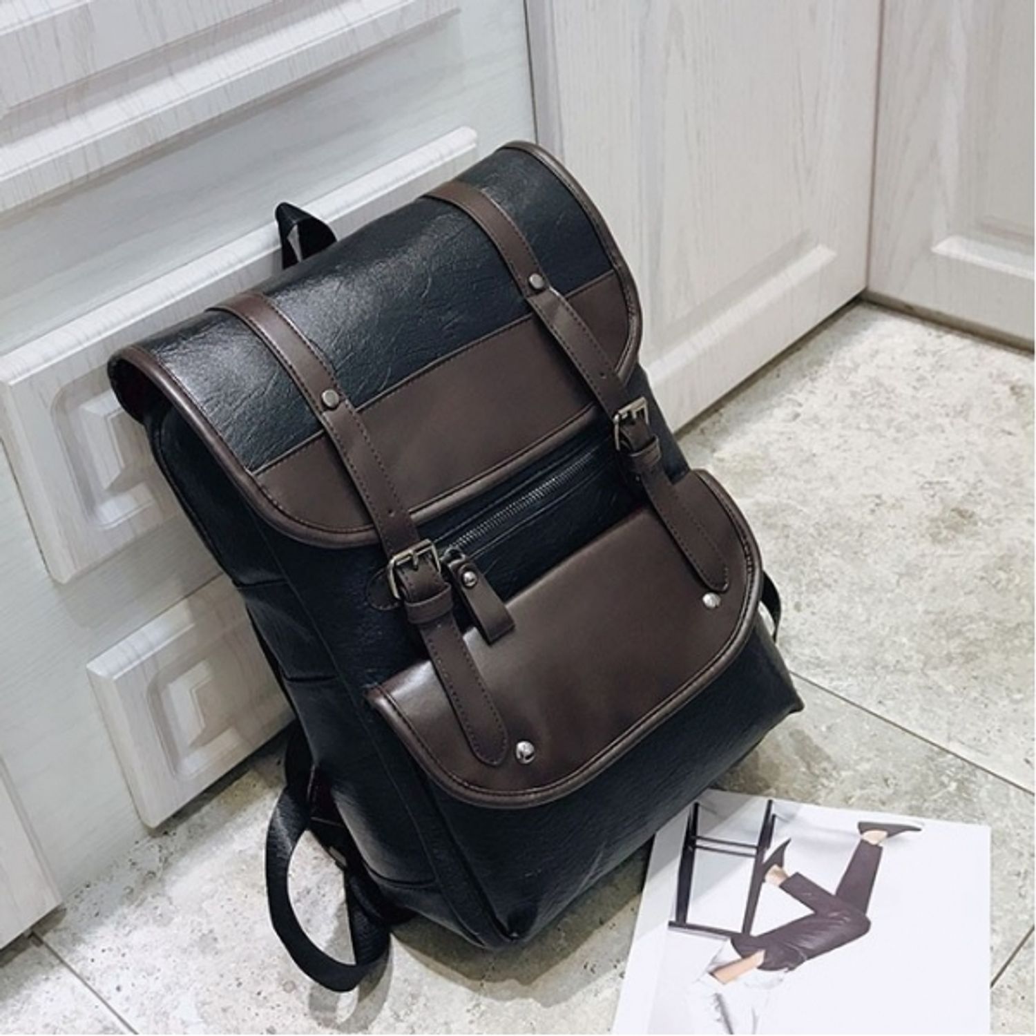 Rucsac dama, Carmina GT1385, negru, multifunctional, laptop, calatorii fotografia produsului View 3 L