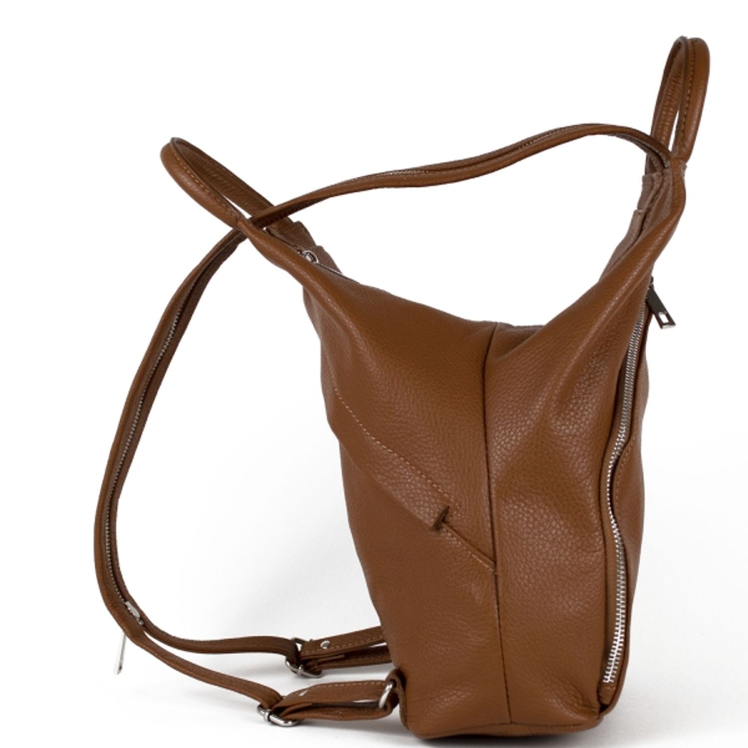Rucsac dama Zaiyda GT1148, piele naturala, maro cognac fotografia produsului View 4 L