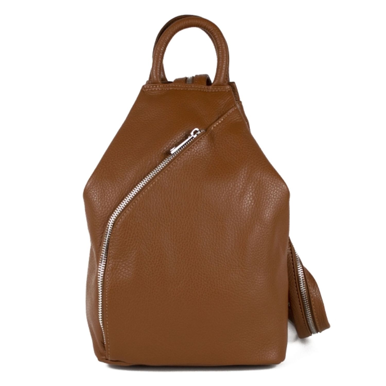 Rucsac dama Zaiyda GT1148, piele naturala, maro cognac fotografia produsului