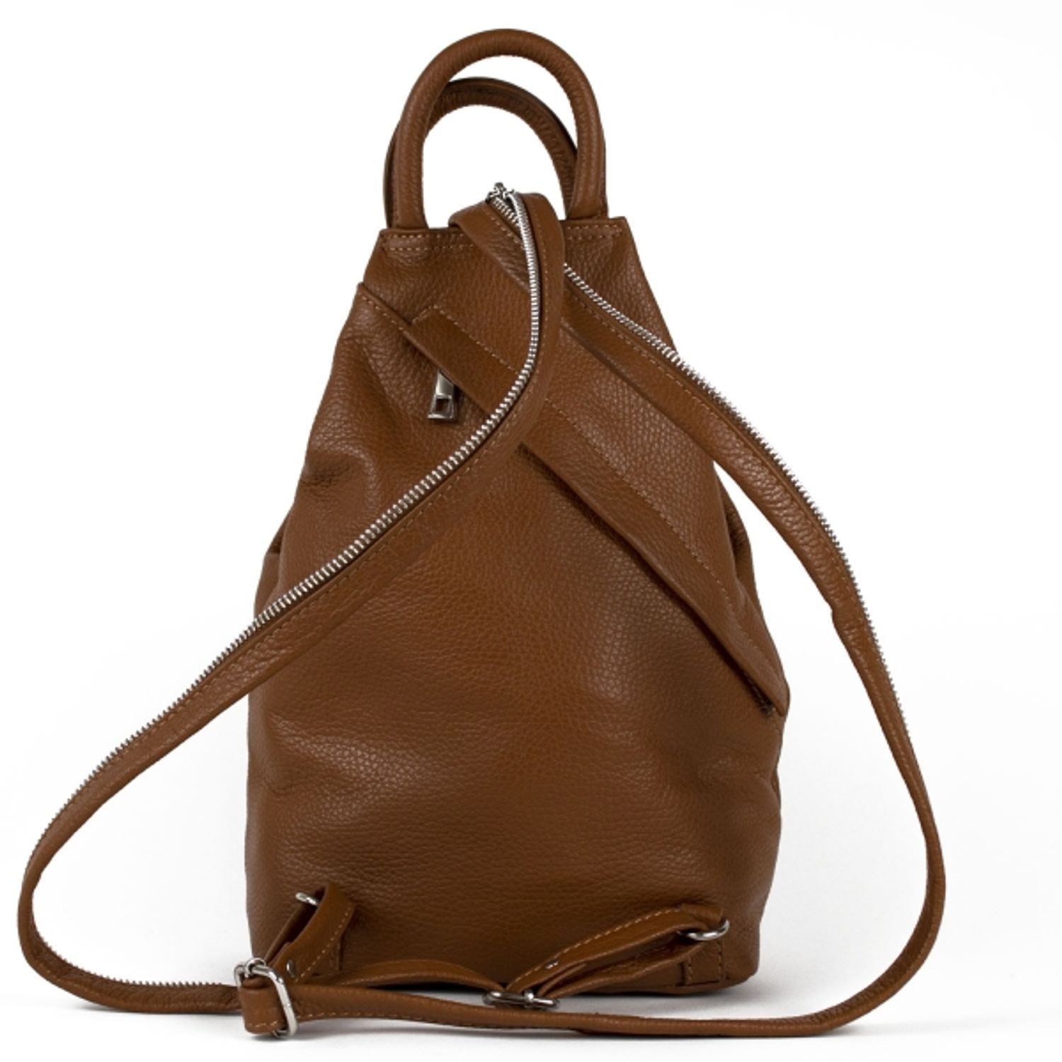 Rucsac dama Zaiyda GT1148, piele naturala, maro cognac fotografia produsului View 5 L