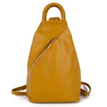 Rucsac dama Zaiyda GT1170, piele naturala, galben fotografia produsului