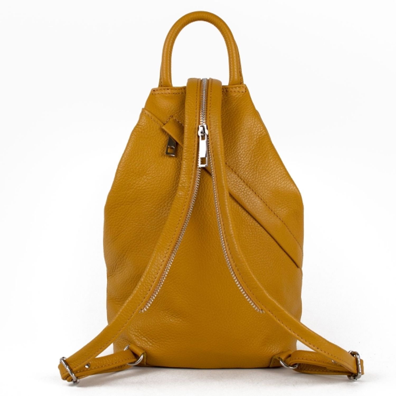 Rucsac dama Zaiyda GT1170, piele naturala, galben fotografia produsului View 4 L