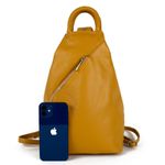 Rucsac dama Zaiyda GT1170, piele naturala, galben fotografia produsului View 5 S