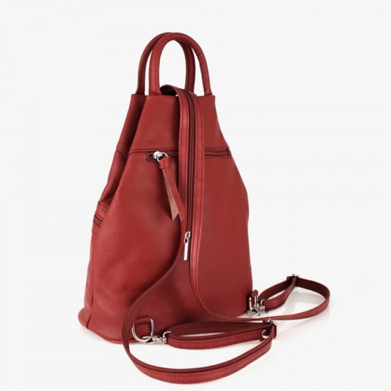 Rucsac dama Stacia GT1499, piele naturala, rosu fotografia produsului View 4 L