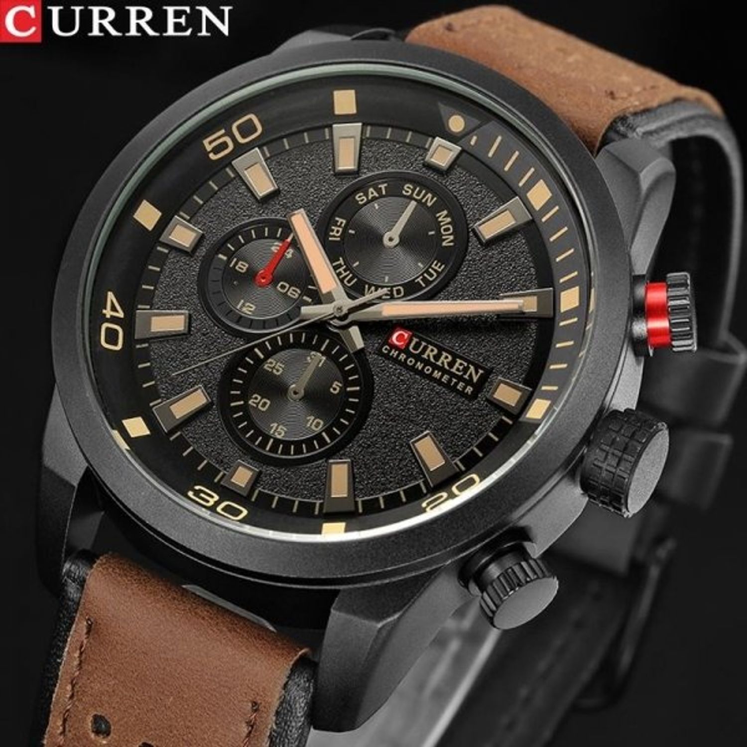 Ceas barbatesc CURREN CS786, curea piele, model casual fotografia produsului View 5 L