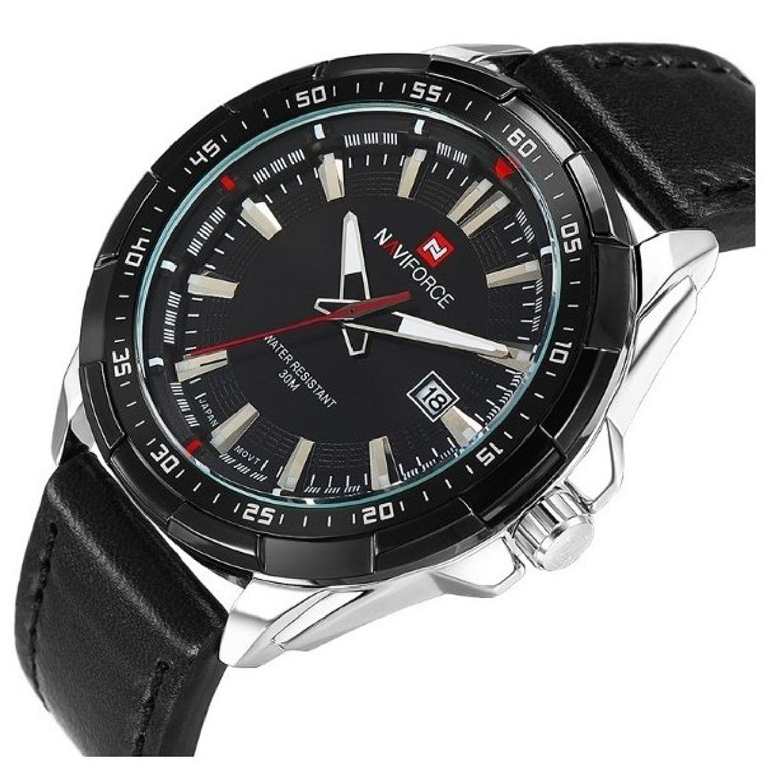 Ceas barbatesc Naviforce CS1221, curea piele, model negru fotografia produsului View 2 L