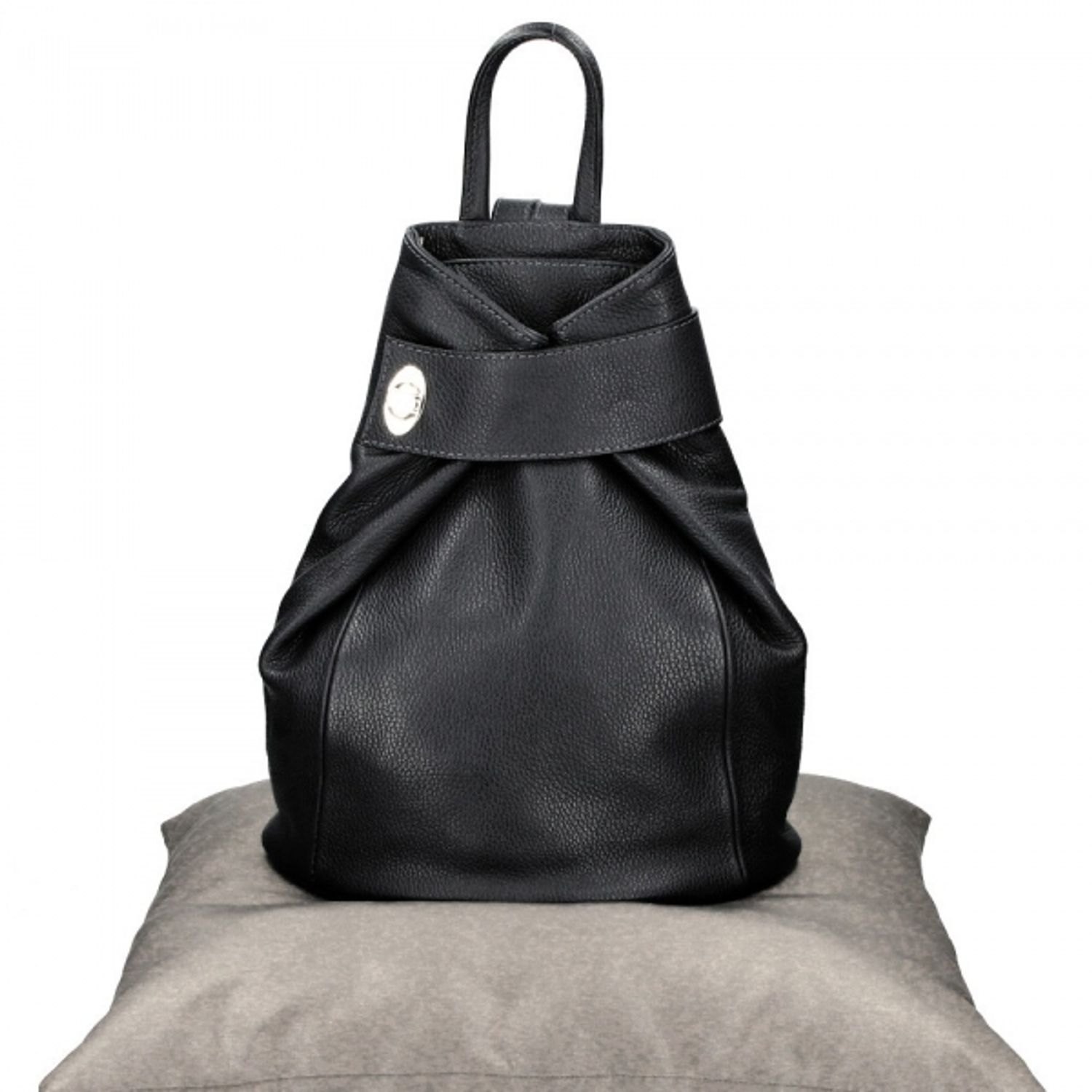 Rucsac pentru dama, Stella GT1492, piele naturala, negru fotografia produsului View 3 L