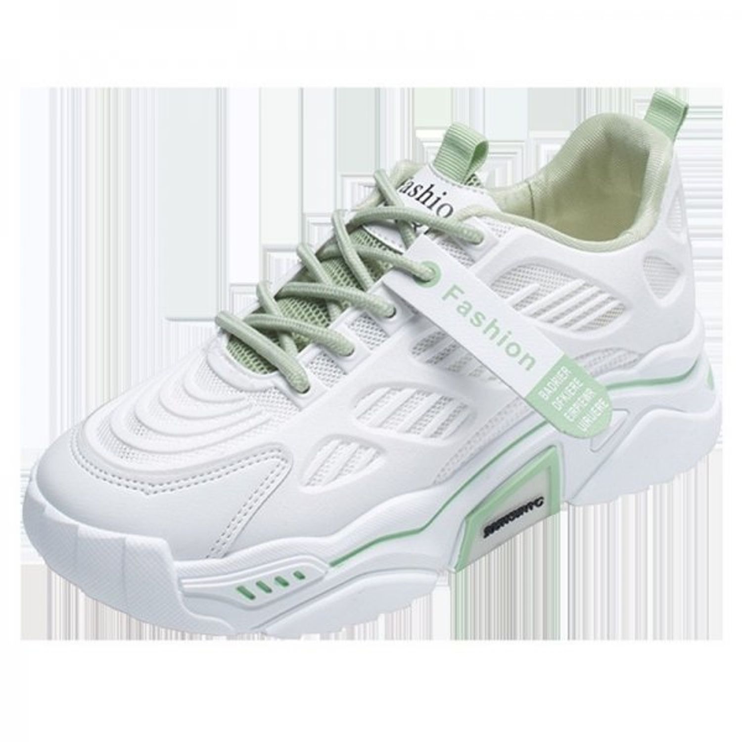 Pantofi sport dama AD35, model alb / verde, AD35-40 fotografia produsului View 4 L