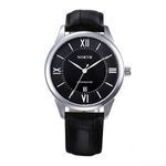 Ceas barbatesc NORTH, curea piele, model elegant, negru fotografia produsului