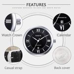 Ceas barbatesc NORTH, curea piele, model elegant, negru fotografia produsului View 4 S