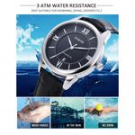 Ceas barbatesc NORTH, curea piele, model elegant, negru fotografia produsului View 6 S