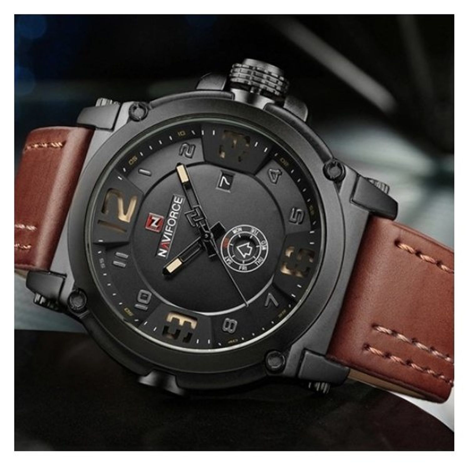 Ceas barbatesc Naviforce, CS1217, curea piele, model maro fotografia produsului View 2 L