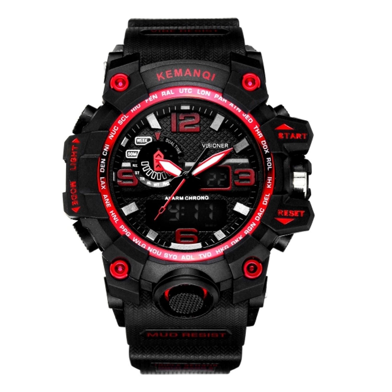 Ceas Barbatesc KEMANQI CS1011, curea silicon, digital watch fotografia produsului