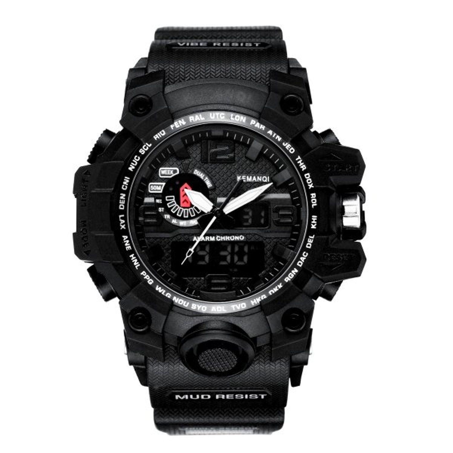 Ceas Barbatesc KEMANQI CS1002, curea silicon, digital watch fotografia produsului