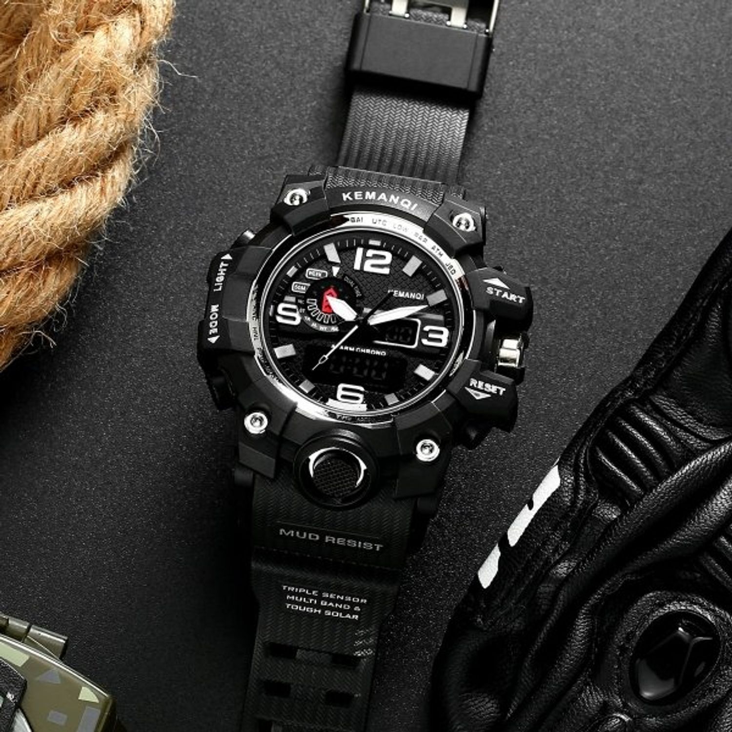 Ceas Barbatesc KEMANQI CS1002, curea silicon, digital watch fotografia produsului View 2 L