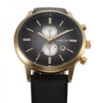 Ceas barbatesc NORTH CS783, curea piele, model elegant, cadran negru fotografia produsului View 4 S