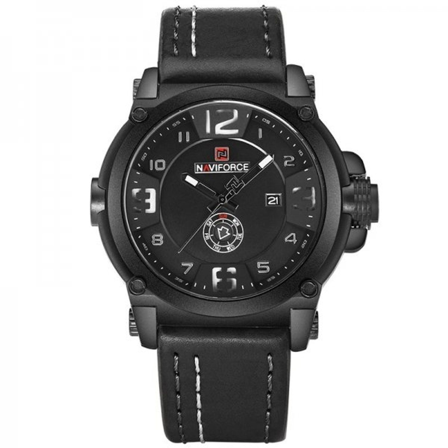 Ceas barbatesc Naviforce, CS1218, curea piele, model negru fotografia produsului