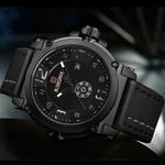 Ceas barbatesc Naviforce, CS1218, curea piele, model negru fotografia produsului View 2 S