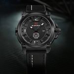 Ceas barbatesc Naviforce, CS1218, curea piele, model negru fotografia produsului View 5 S
