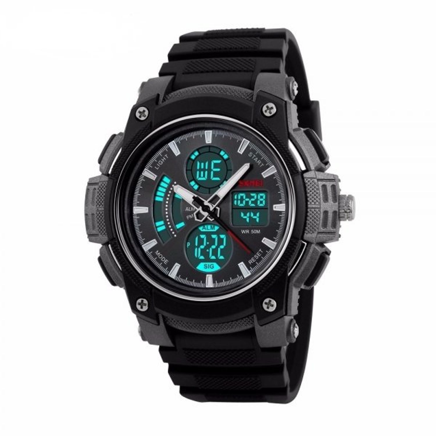 Ceas Barbatesc SKMEI CS898, curea silicon, digital watch, rezistent 3ATM fotografia produsului