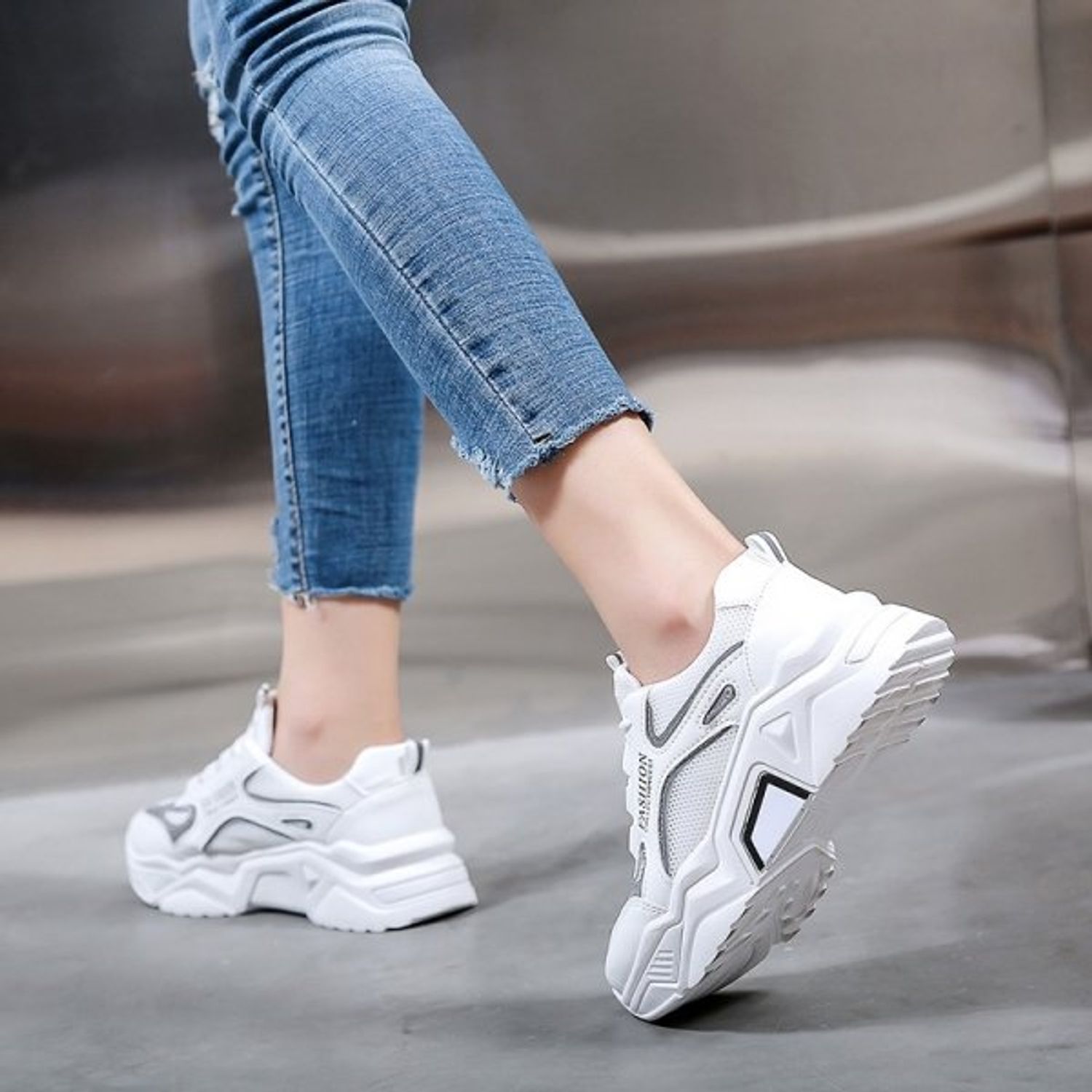 Pantofi sport dama AD32, model alb, AD32-37 fotografia produsului View 3 L