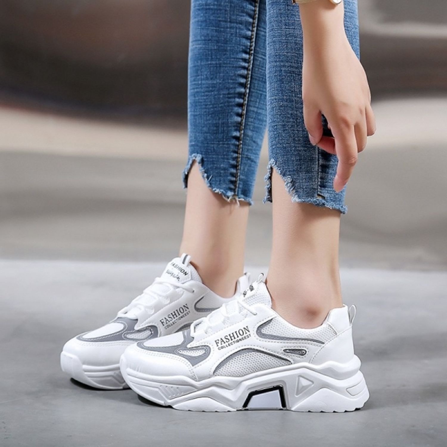 Pantofi sport dama AD32, model alb, AD32-37 fotografia produsului View 5 L