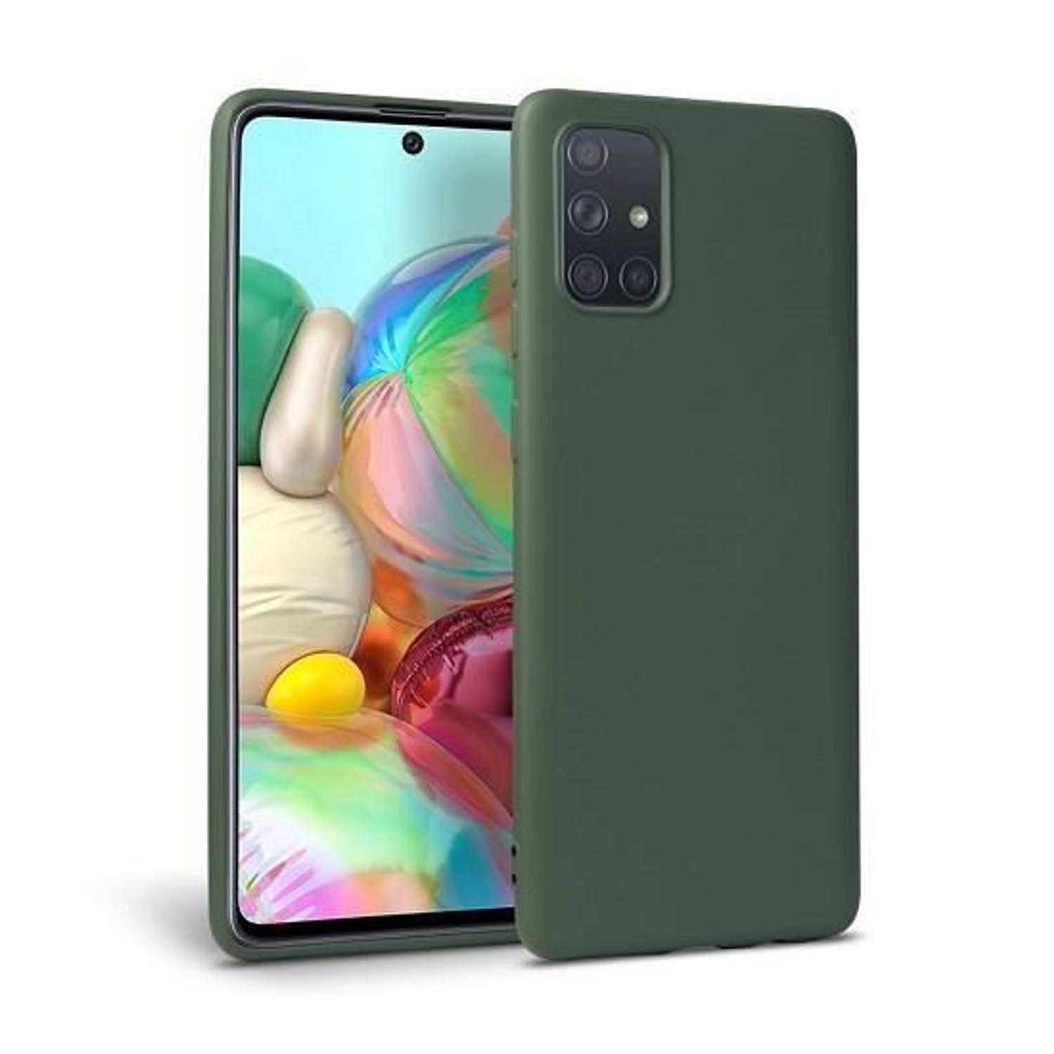 Husa Silicon Samsung Galaxy A51 - Tech-Protect Icon Green fotografia produsului