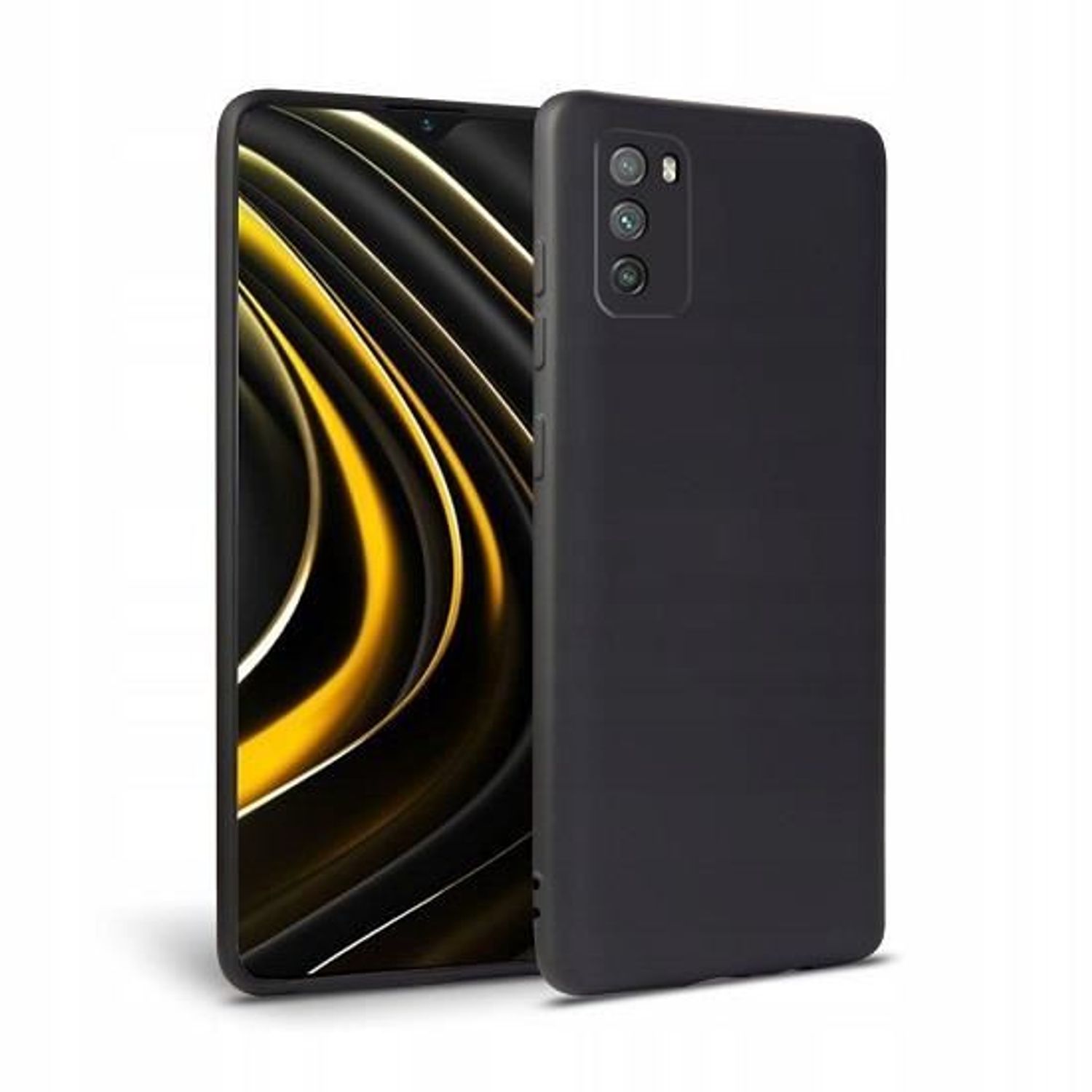 Husa Silicon Comaptibila cu Xiaomi Poco M3 - Tech-Protect Icon Black fotografia produsului