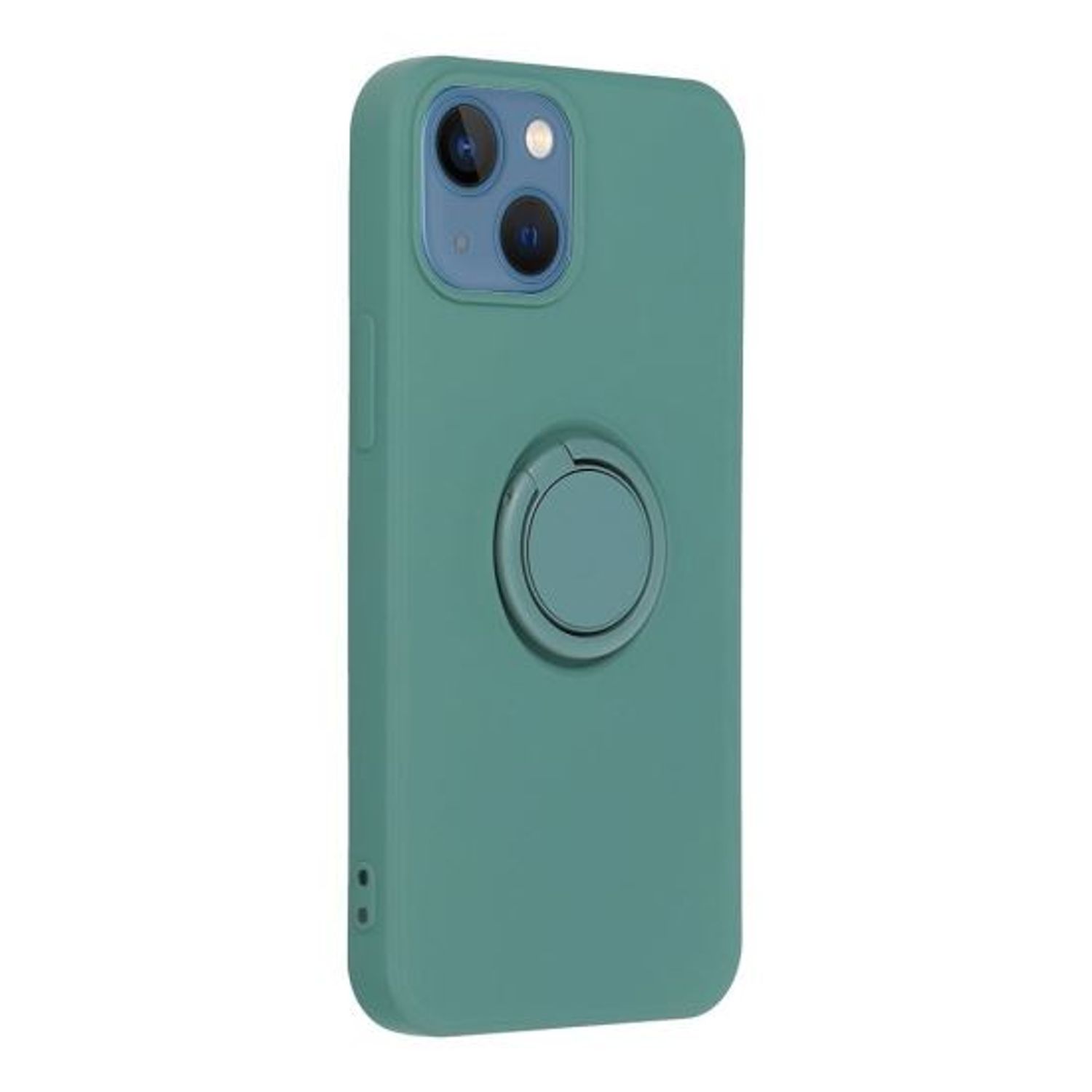 Husa Compatibila cu Apple iPhone 13 Mini - Forcell Silicone Ring Green fotografia produsului