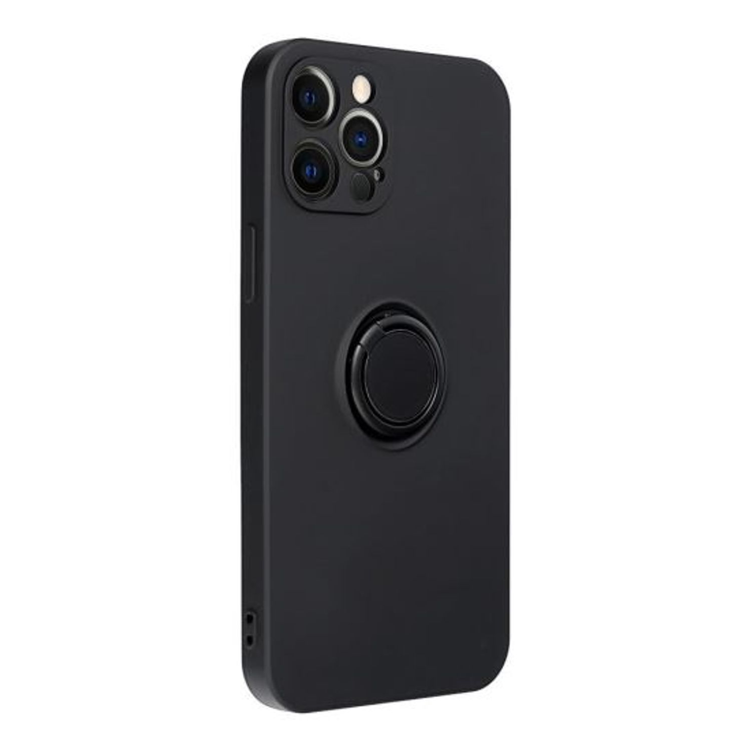 Husa Compatibila cu Apple iPhone 12 Pro Max - Forcell Silicone Ring Black fotografia produsului