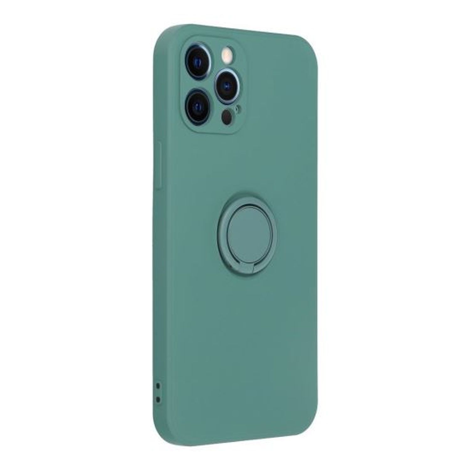 Husa Compatibila cu Apple iPhone 12 Pro Max - Forcell Silicone Ring Green fotografia produsului