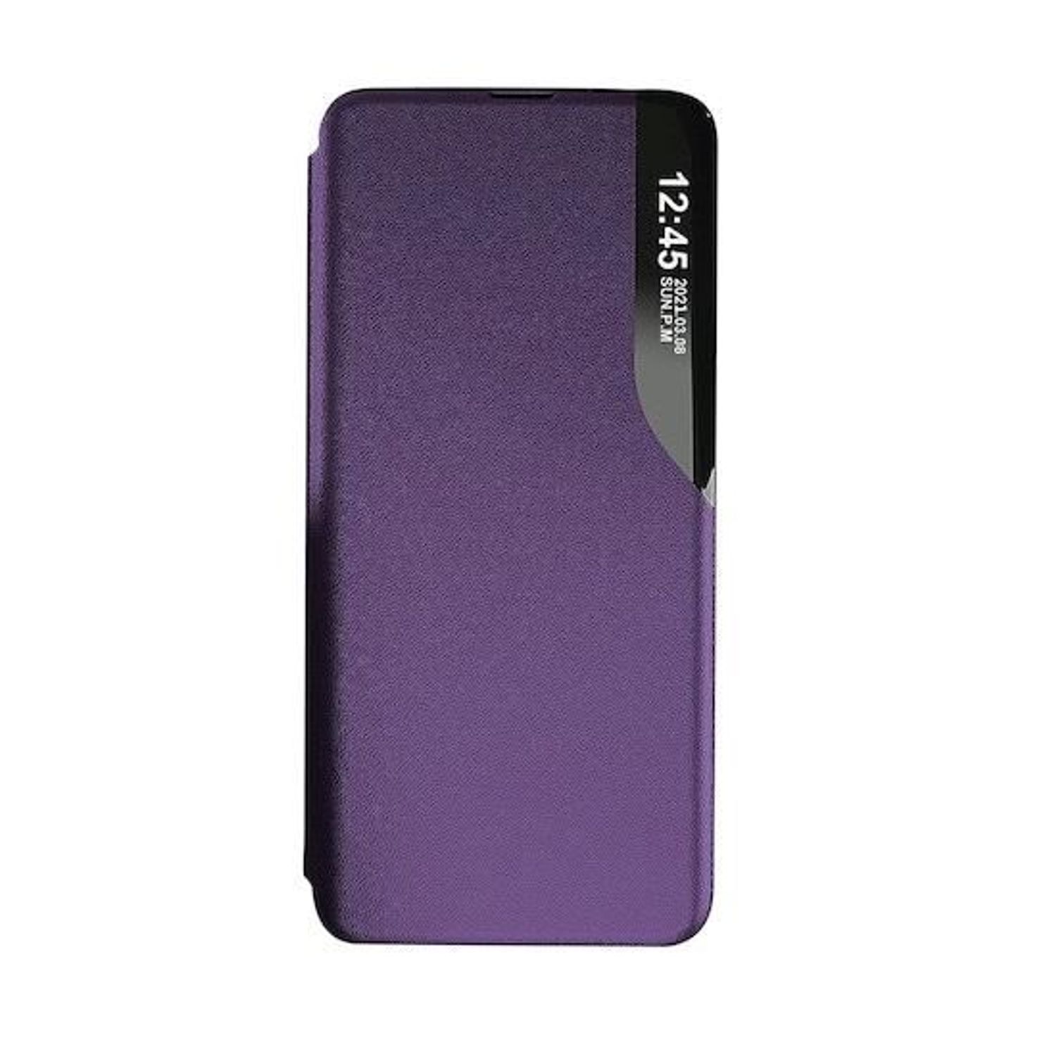 Husa Flip Compatibila cu Samsung Galaxy A21s - ApcGsm View Piele Eco Mov fotografia produsului