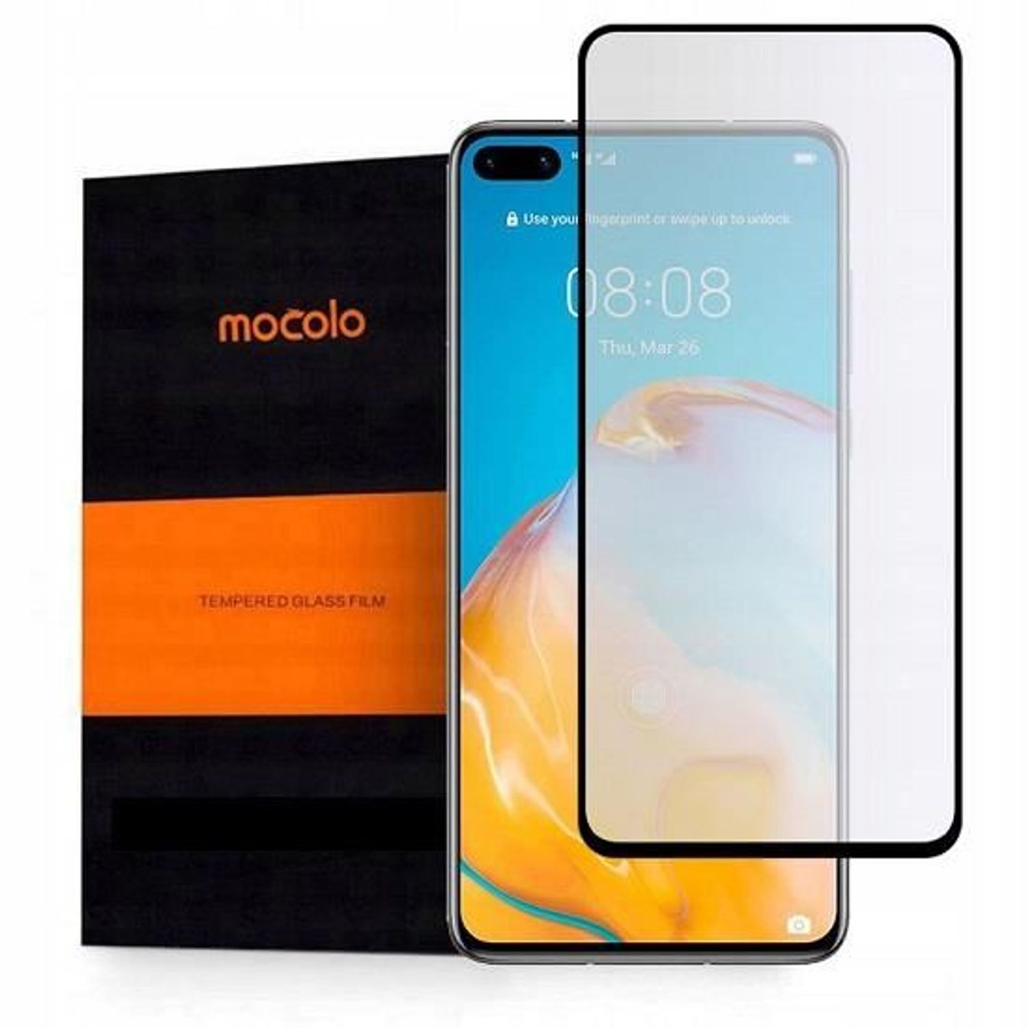 Folie Sticla Huawei P40 Lite E - Mocolo 5D Full Glue Black fotografia produsului