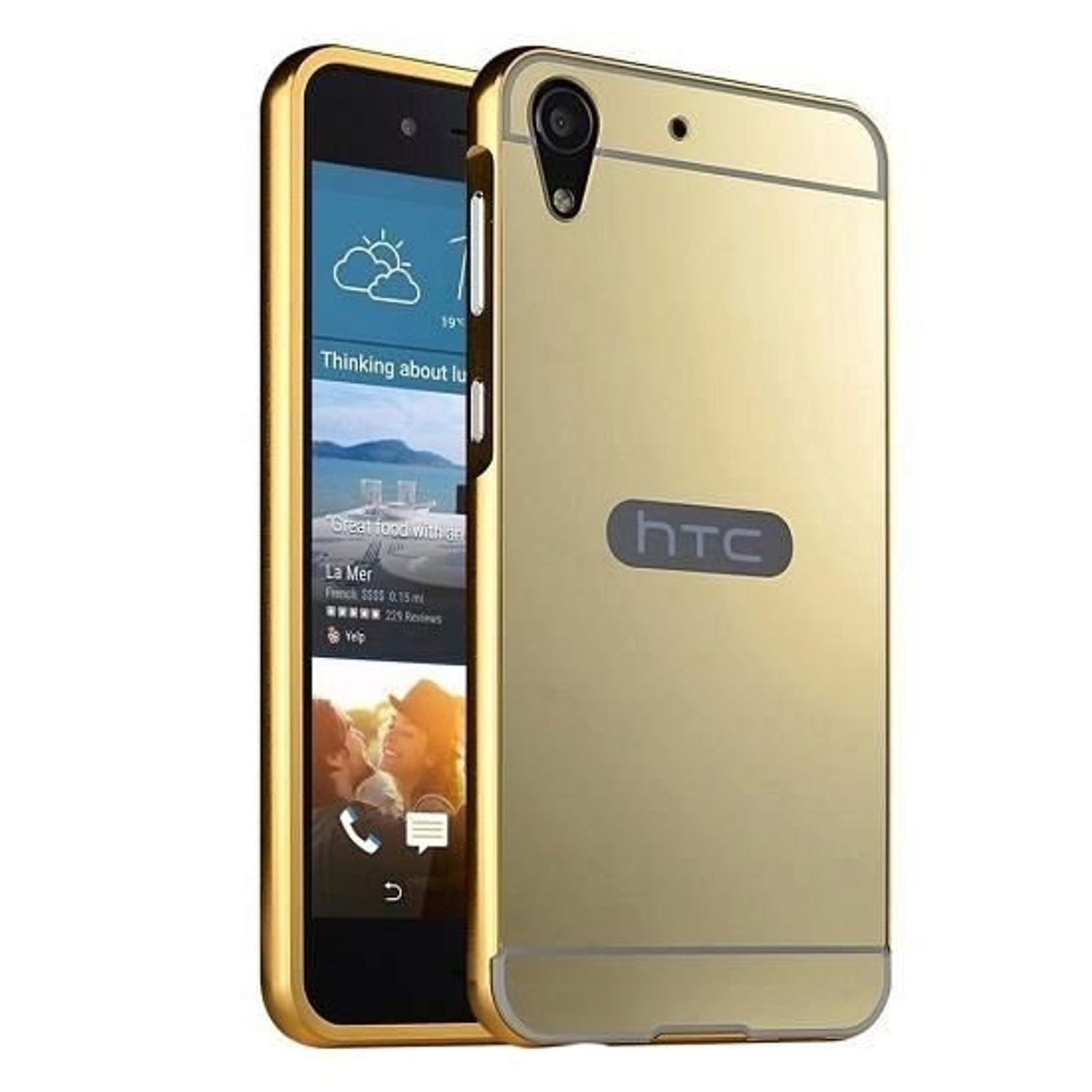 Husa HTC Desire 626 - iberry Mirror Bumper Auriu fotografia produsului