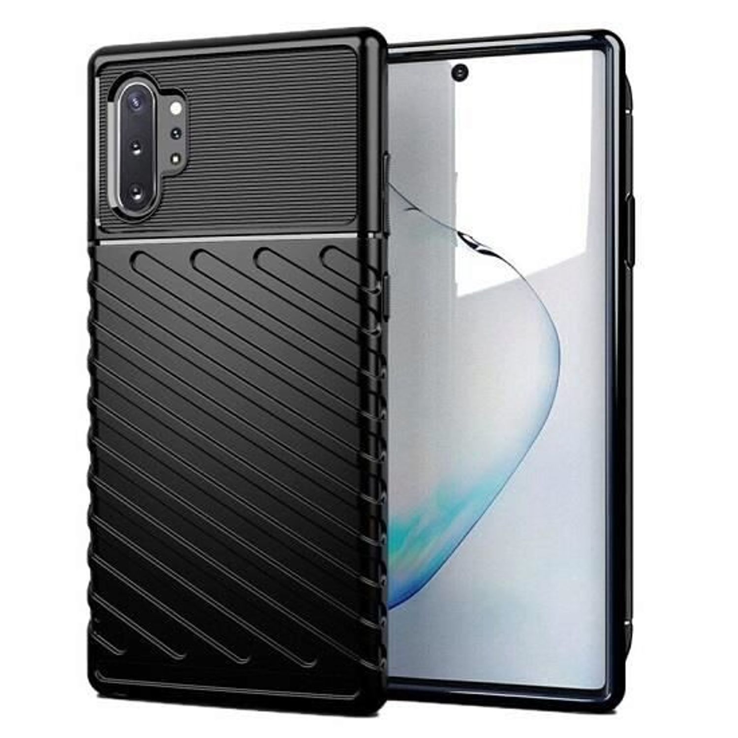 Husa Samsung Galaxy Note 10 Plus - iberry Thunder TPU Flexibil Negru fotografia produsului