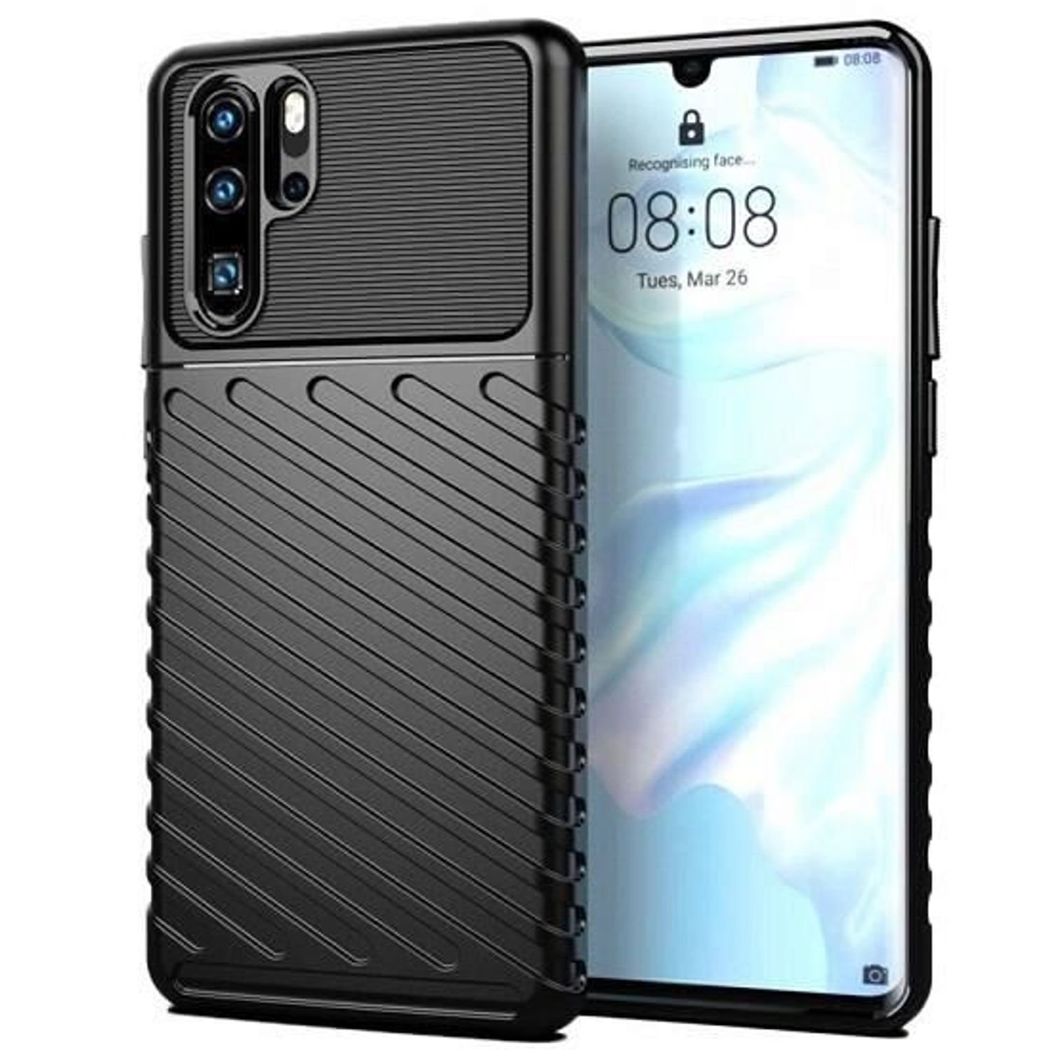 Husa Huawei P30 Pro - iberry Thunder TPU Flexibil Negru fotografia produsului