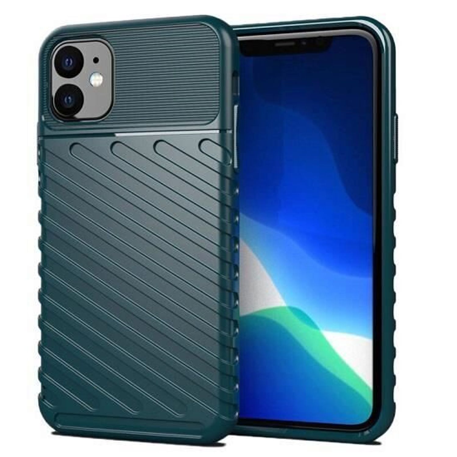 Husa Apple iPhone 11 - iberry Thunder TPU Flexibil Verde fotografia produsului