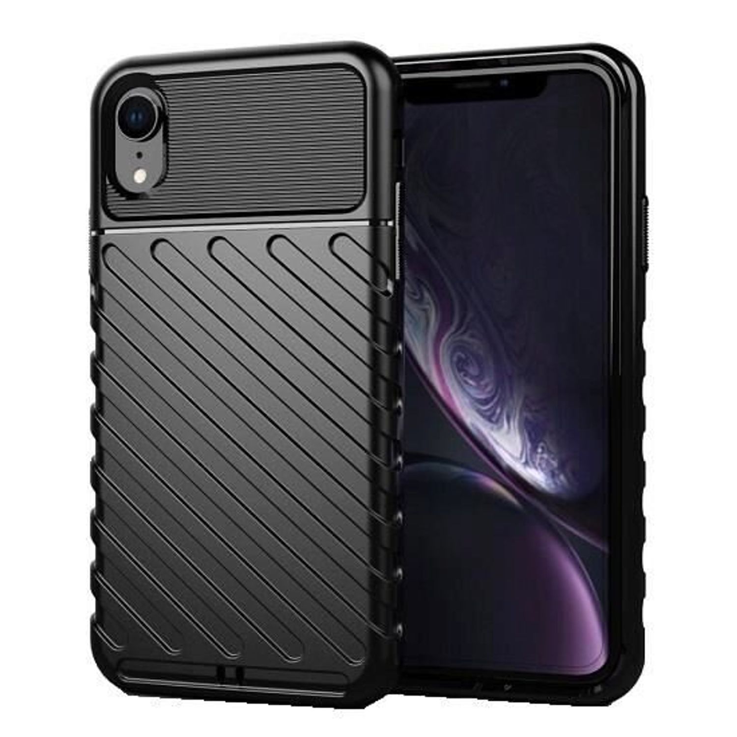 Husa Apple iPhone XR - iberry Thunder TPU Flexibil Negru fotografia produsului