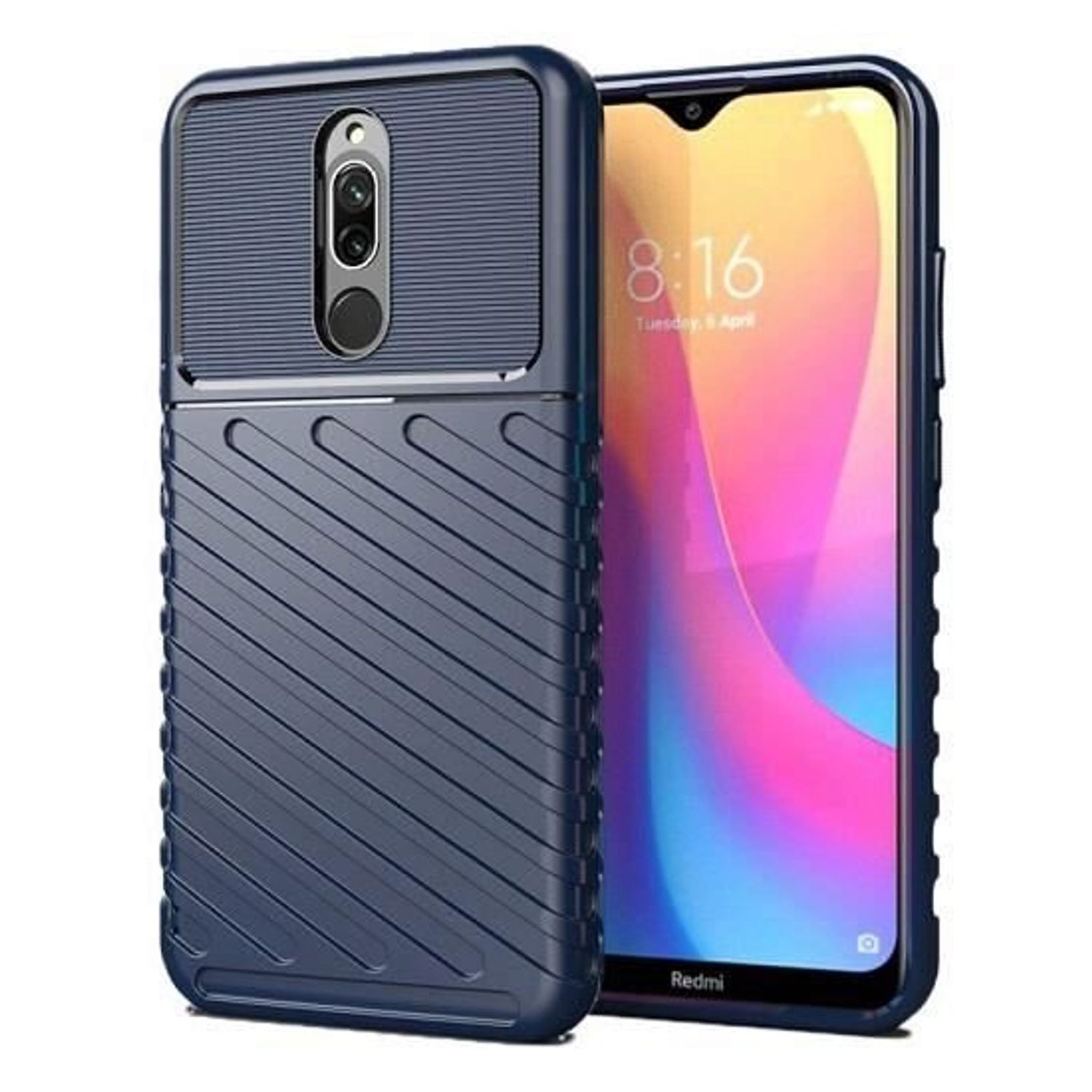 Husa Xiaomi Redmi 8 - iberry Thunder TPU Flexibil Albastru fotografia produsului