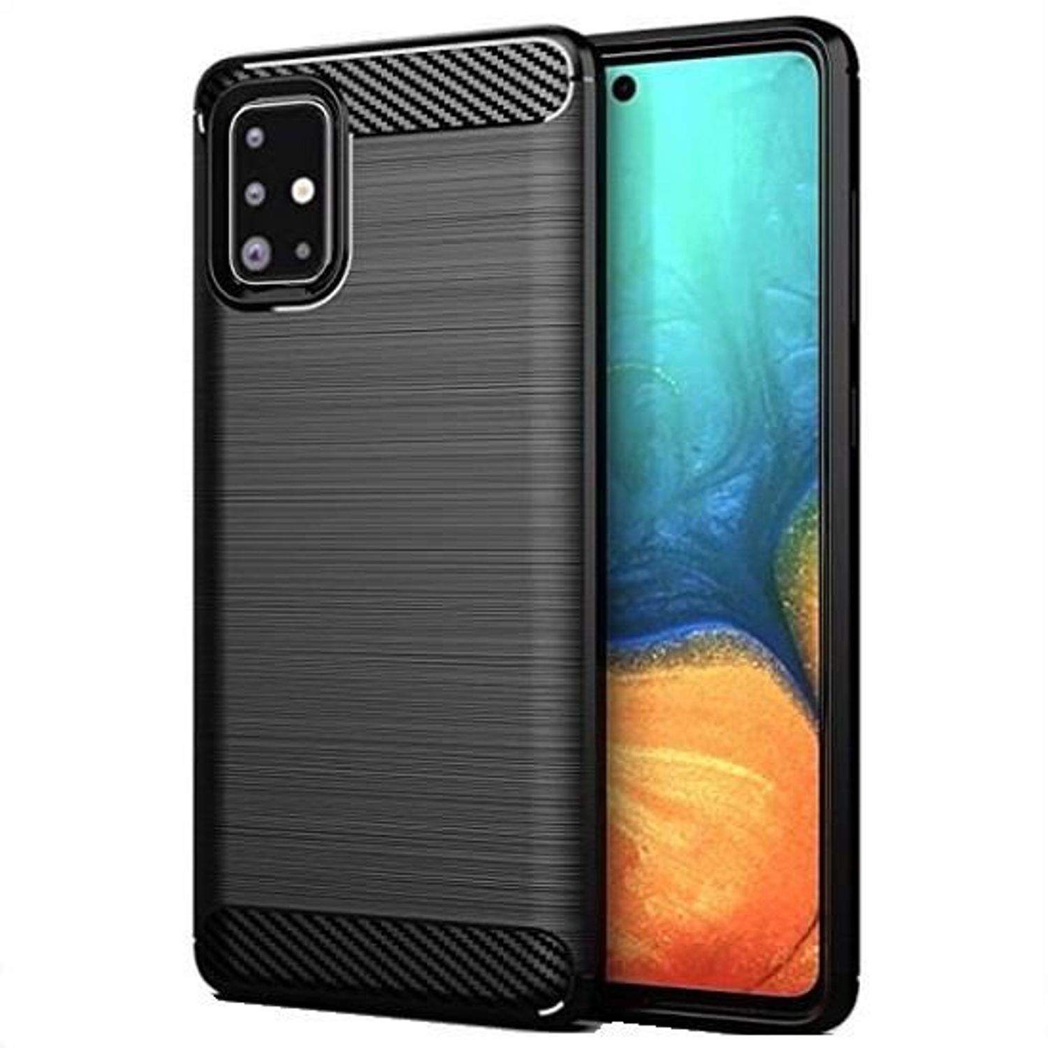Husa Samsung Galaxy A71 - iberry Carbon Black fotografia produsului