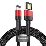 Cablu iPhone Lightning 8 Pini 1M / 2.4A - Baseus Cafule Special Edition CALKLF-G91 Black/Red fotografia produsului