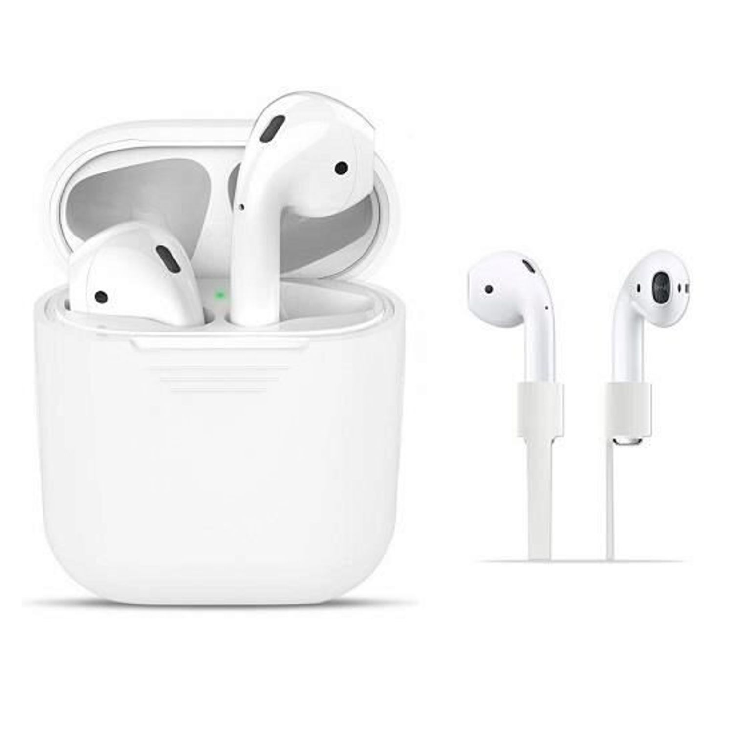 Husa Silicon + Curea AirPods 1/2 - Tech-Protect Strap White fotografia produsului